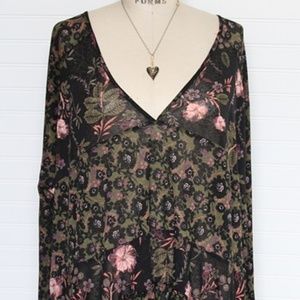 Free People Black Long Sleeved Tunic